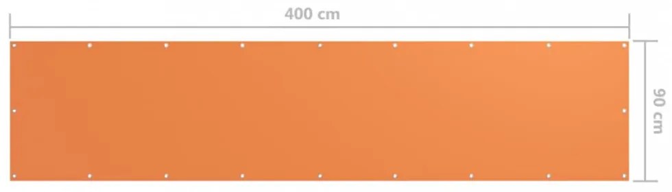 narancssárga oxford-szövet erkélyparaván 90 x 400 cm