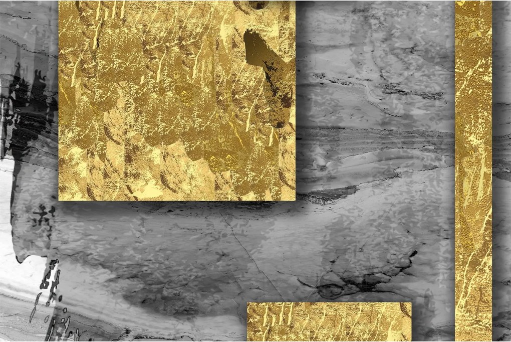 Kép - Arany négyzetek N⁰2 (90x60 cm)