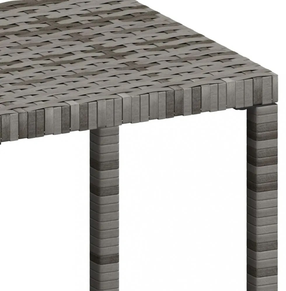2 db szürke polyrattan napozóágy asztallal