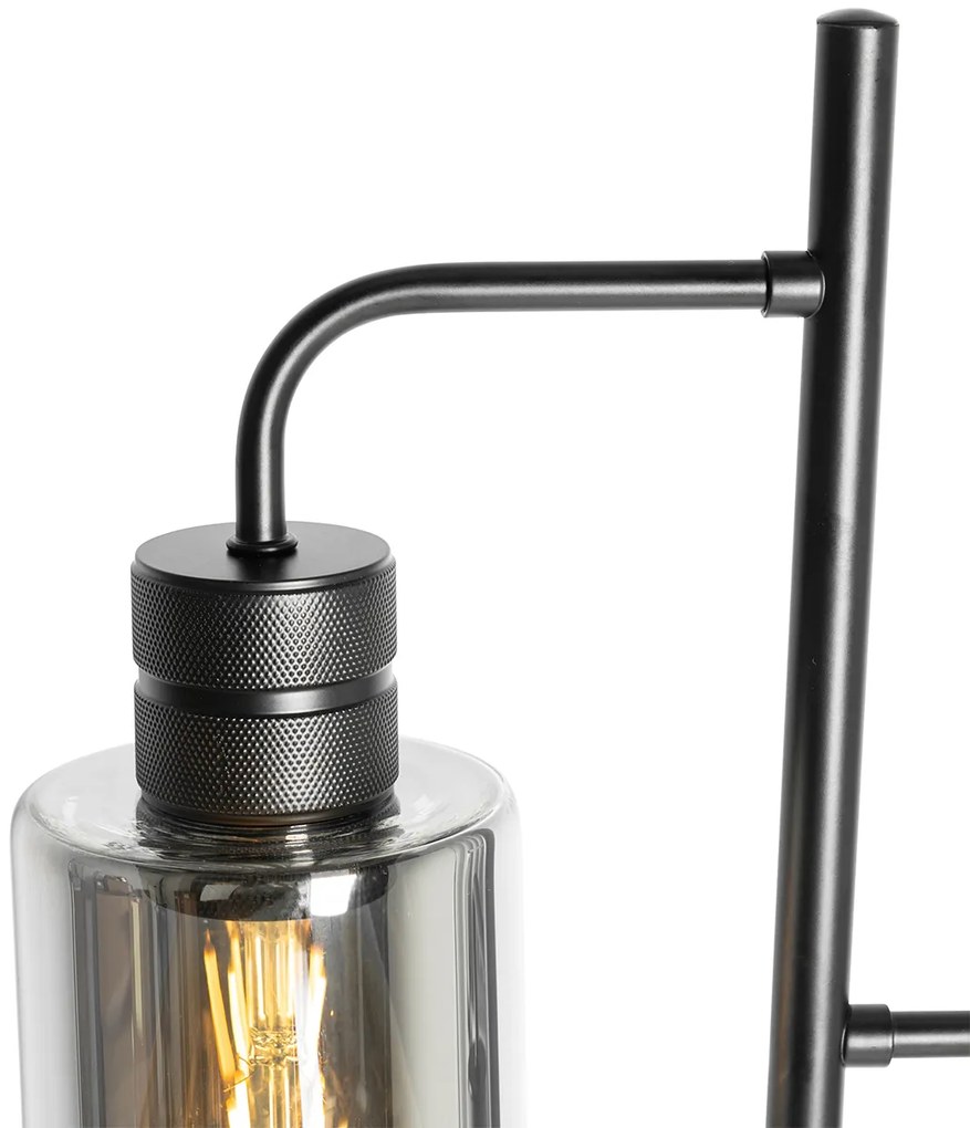 Modern állólámpa fekete füstüveggel 2-lámpás - Stavelot