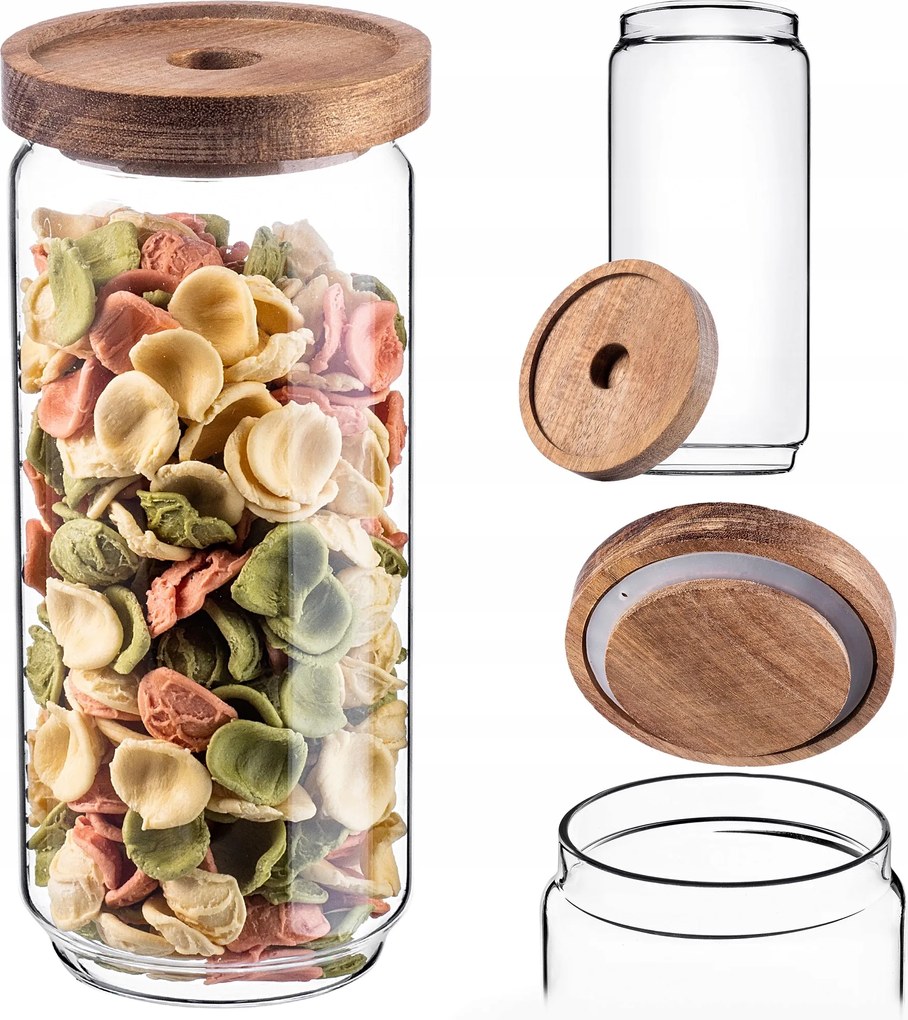 Üveg Ételtároló Fűszer Ömlesztett Tészta Fedővel Befőttesüveg 950ml