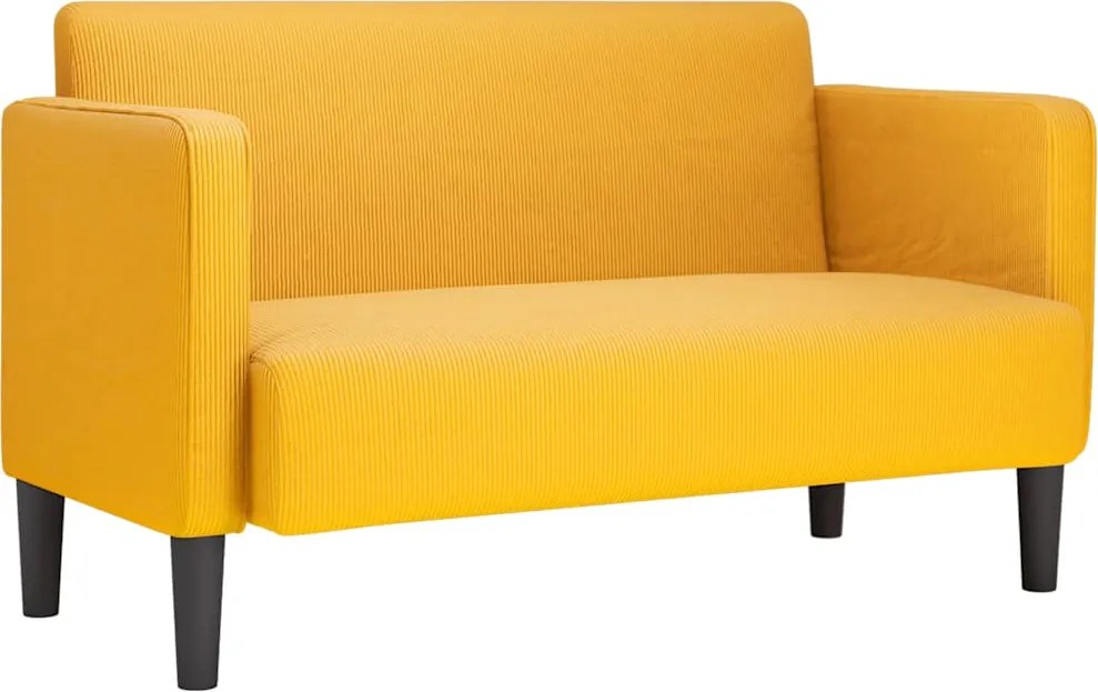 vidaXL világossárga kordbársony szövet loveseat kanapé 109 cm