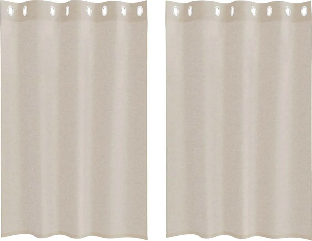 vidaXL Voile Függöny 2 pcs Homokszín 140 x 140 cm Poliészter