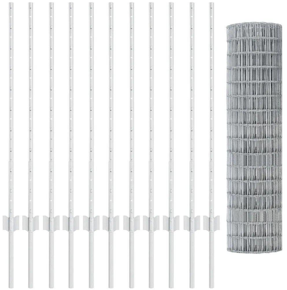 Kerti Kerítés Készlet 2 db Galvanizált Acél 25 x 1 m Tartós
