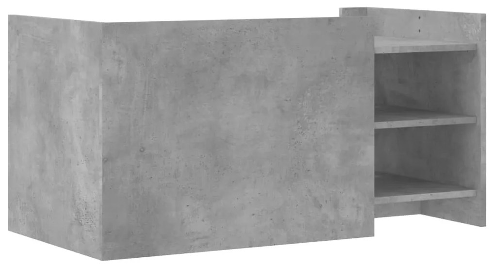 betonszürke szerelt fa dohányzóasztal 100 x 50 x 50 cm