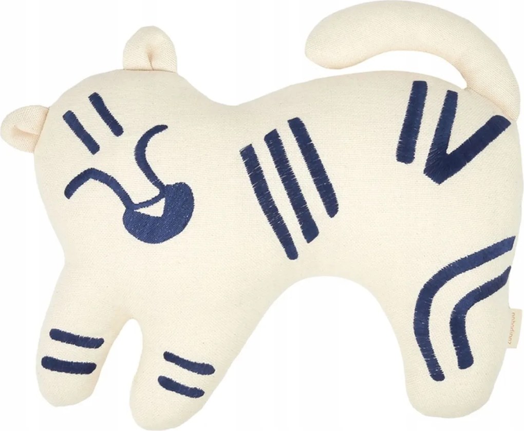 Nobodinoz Tigris hímzett pamut gyerek díszpárna 40 cm