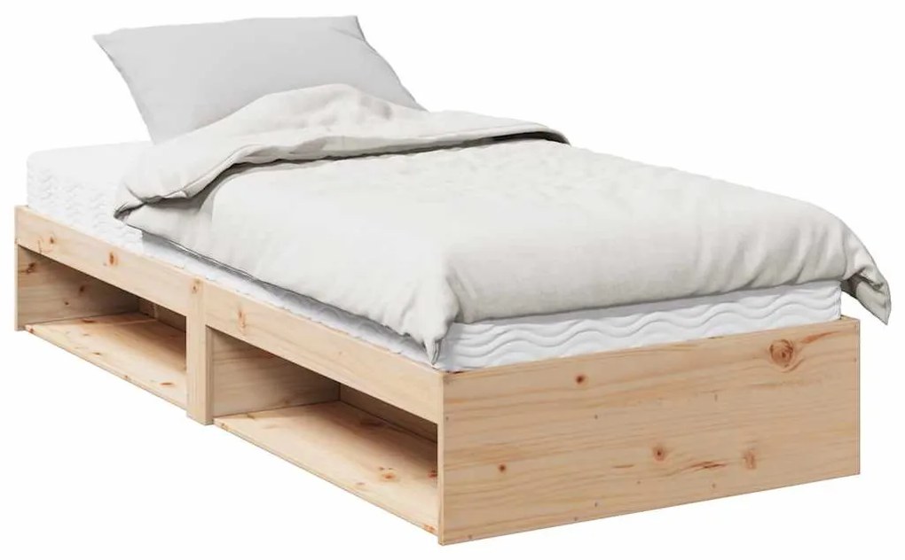 vidaXL nappali ágy matraccal 100x200 cm tömör fa fenyőfa