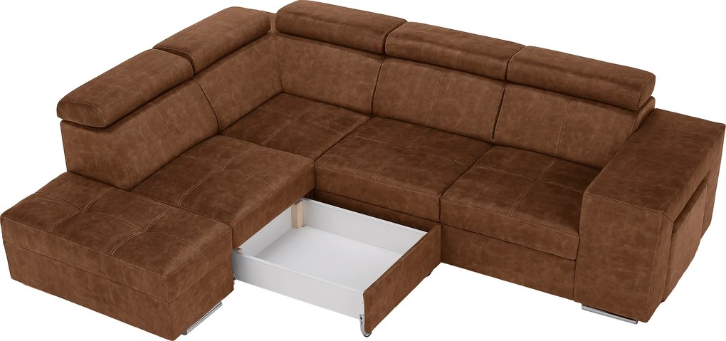 Ülőgarnitúra, barna, balos, MALAGA