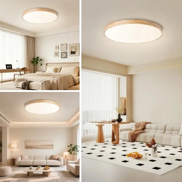 BRILAGI - Dimmelhető lámpatest WOODLINE LED/100W/230V 3000-6000K tölgy átm. 80 cm + távirányító