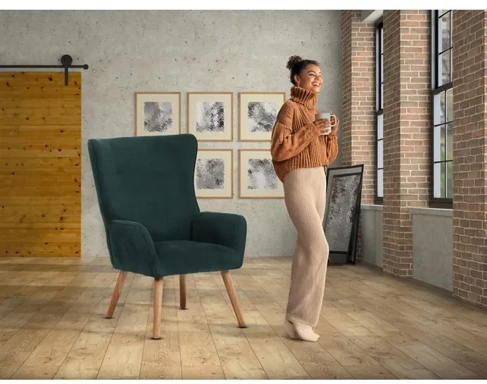 Zöld Kordbársony U-Fotel. AK-314 GRN2