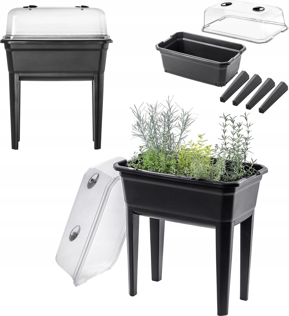 Virágtartó Erkély Üvegház Kerti Házi Zöldséges Palántanevelő 60cm 30L