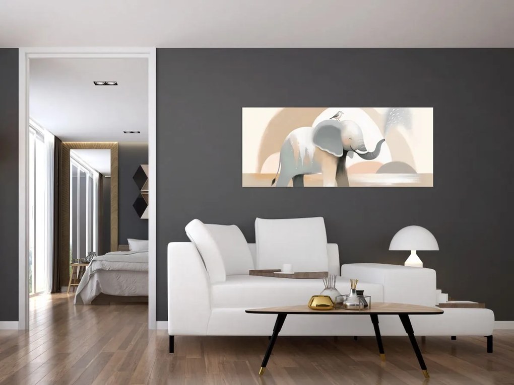 Kép - Elefánt pasztell színekben (120x50 cm)