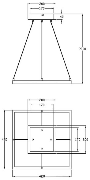 Fabas Luce 3394-40-282-LED dimmelhető csillár zsinóron BARD LED/39W/230V antracit