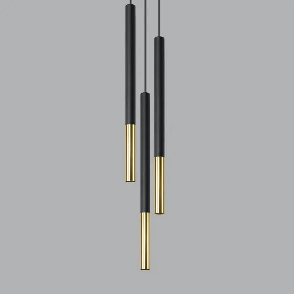 Csillár zsinóron MOSAIC 3xG9/12W/230V fekete/arany