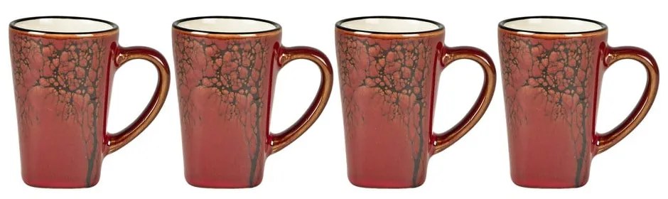 Piros agyagkerámia eszpresszó bögre szett 4 db-os 100 ml Hela – Villa Collection