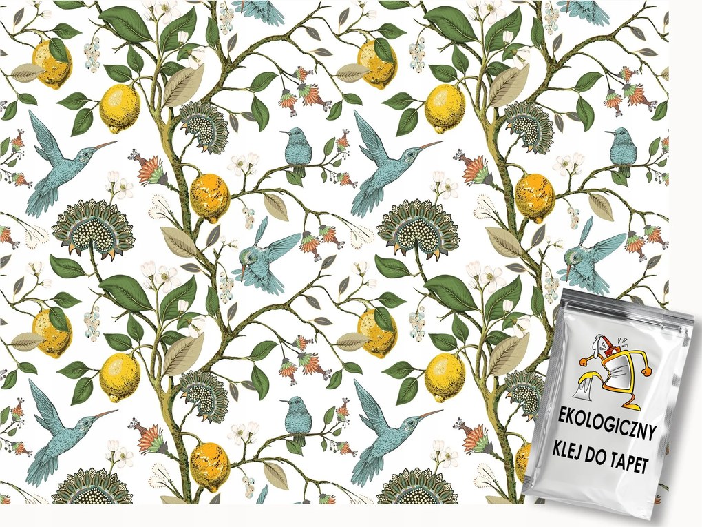 Fotótapéta Flizelina Konyha Étkező Ágak Citrom Madarak 100x75 ragasztó