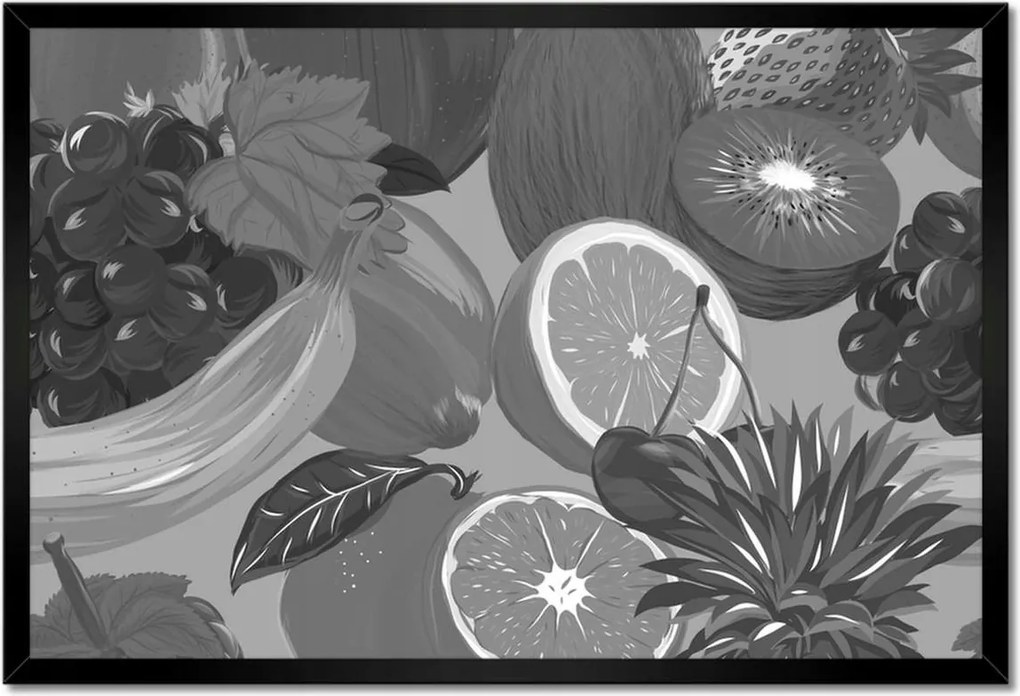 Poszter keretben 60x40 Citrusszürke Gyümölcsök
