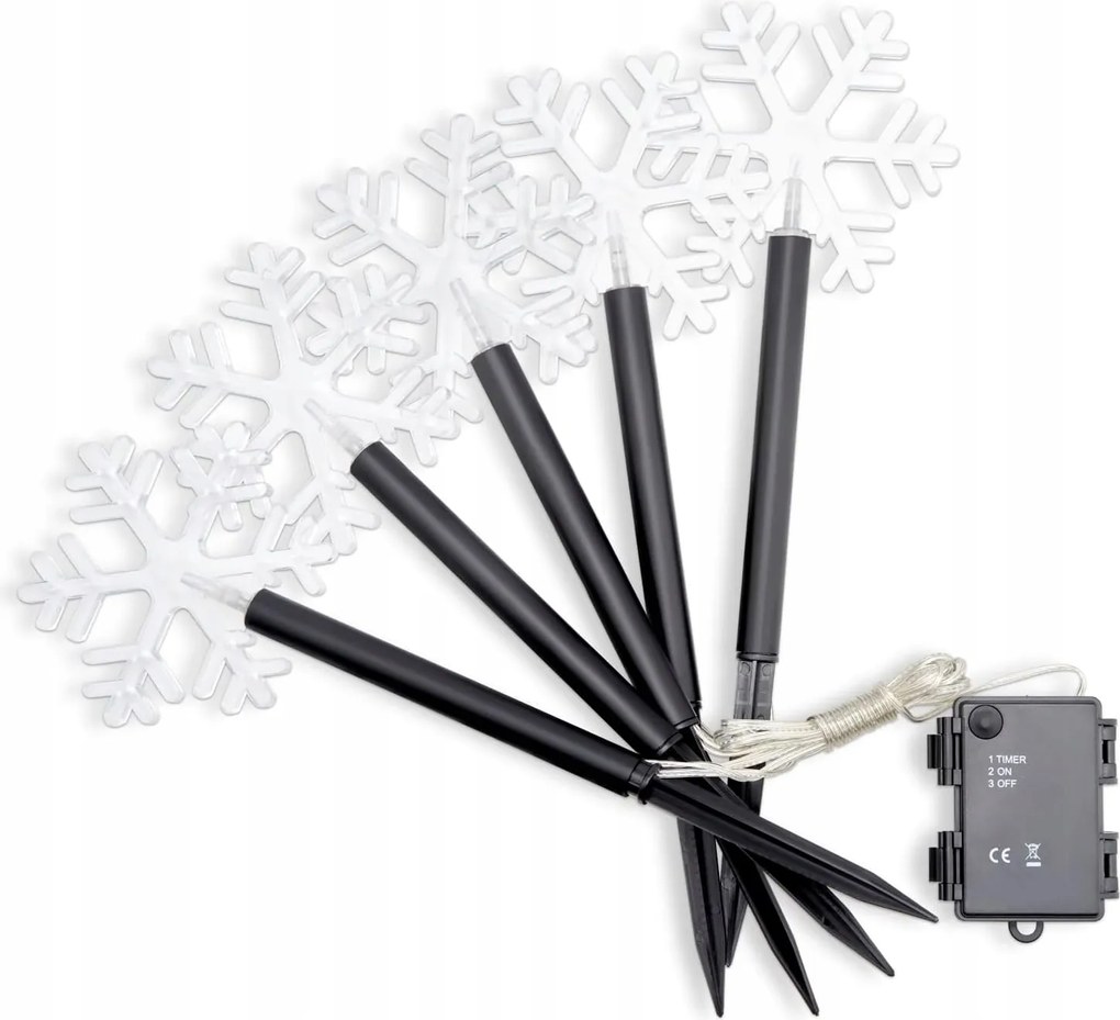 5 részes karácsonyi lámpa Hópehely- karácsonyi dekoráció, hideg fény