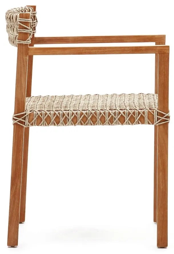 Natúr színű tömörfa-rattan kerti szék szett 2 db-os Giverola – Kave Home