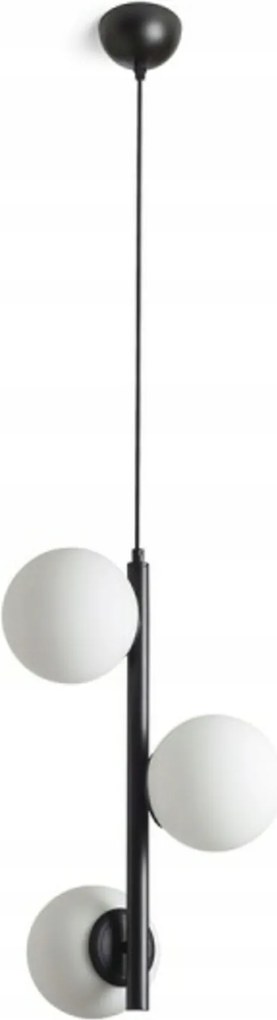 Rendl Etheria függeszték lámpa fekete opálüveggel 3xE27, magasság 170 cm