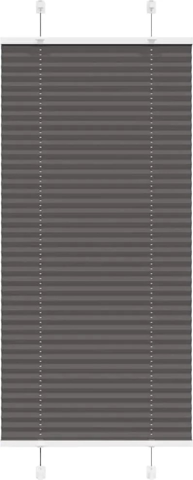 vidaXL pliszírozott redőny fekete 55x100 cm szövetszélesség 54,4 cm