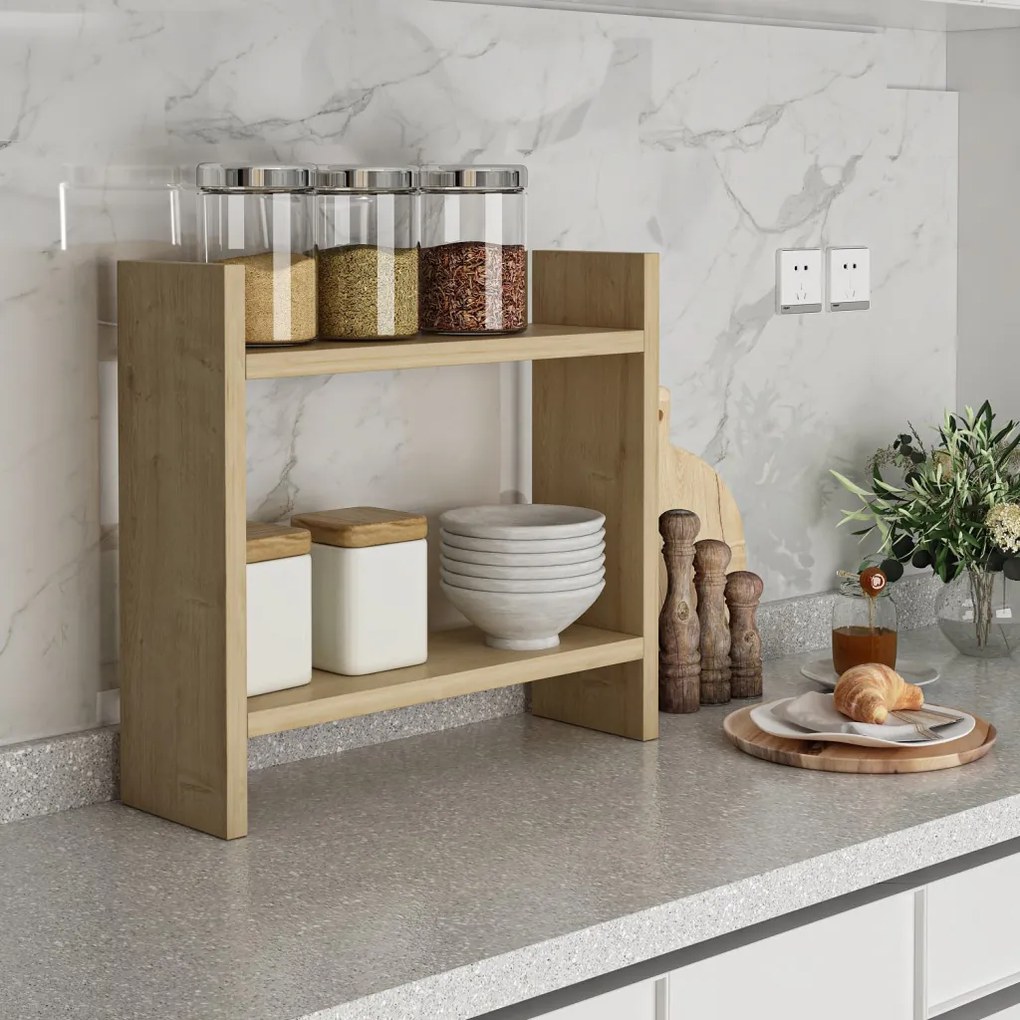 Konyhai fűszertartó polc, tölgy, 34x30x10 cm