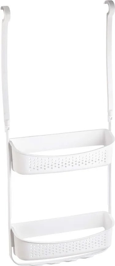 Matt fehér függő műanyag fürdőszobai polc Vesper – douceur d'intérieur