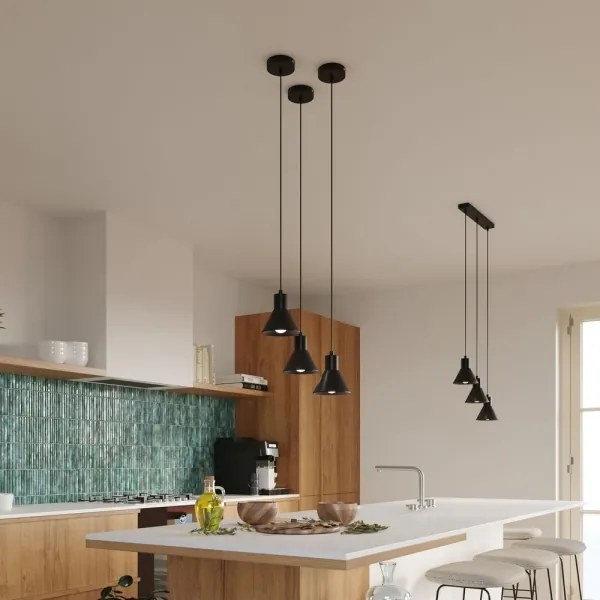 Sollux SL.0985 - Csillár zsinóron TALEJA 1xE27/60W/230V fekete