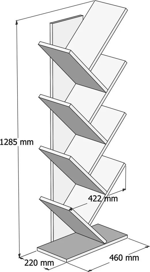 Hitit könyvespolc, antracit, 46 cm