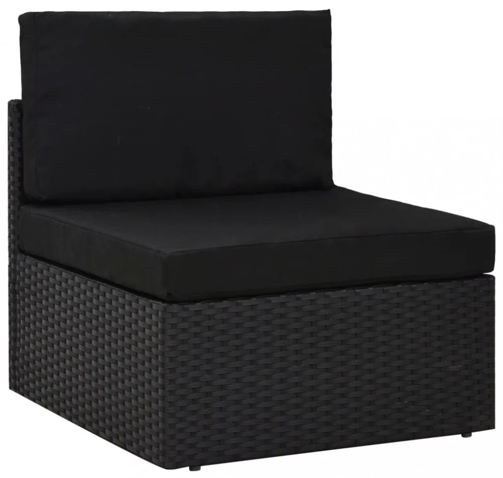 7 részes fekete polyrattan kerti ülőgarnitúra