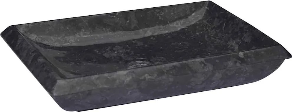 vidaXL fekete márvány mosdókagyló 50 x 35 x 10 cm
