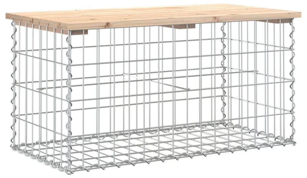 vidaXL tömör fenyőfa gabion kerti pad 83x44x42 cm