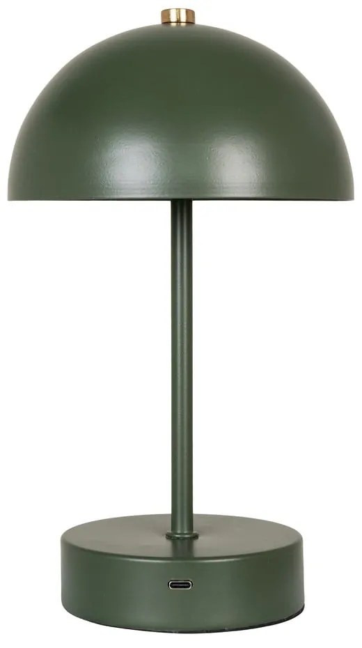 Sötétzöld LED asztali lámpa fém búrával (magasság 25 cm) Holt – House Nordic