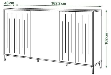RONJA komód taupe/fekete