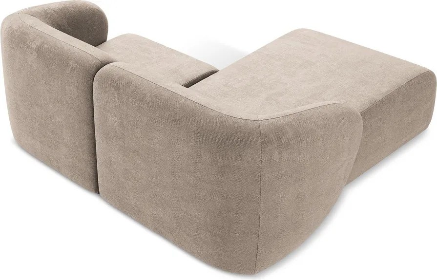 Világosbarna zsenília sarokkanapé (bal oldali-heverő résszel) Lani – Makamii