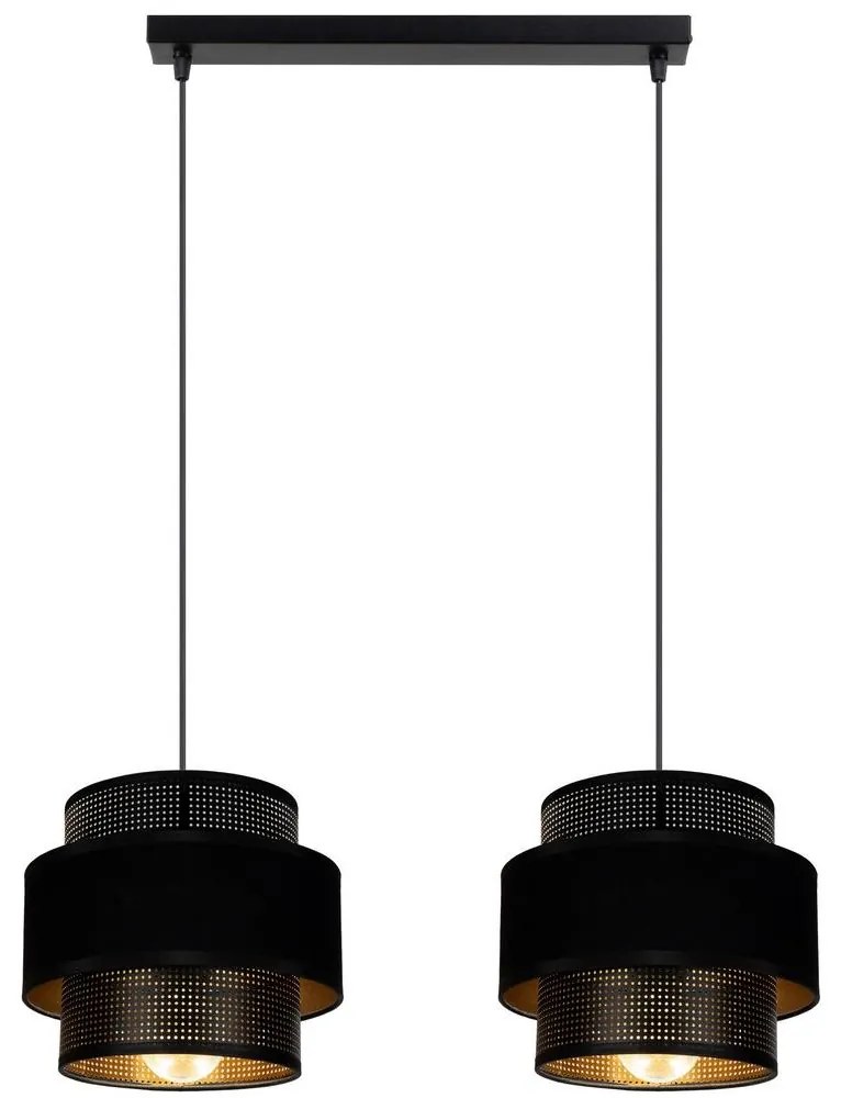 Csillár zsinóron NESS 2xE27/60W/230V fekete