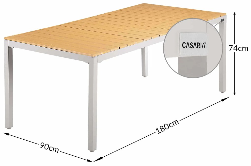 Casaria® Kerti alumínium készlet 1+8 - szürke