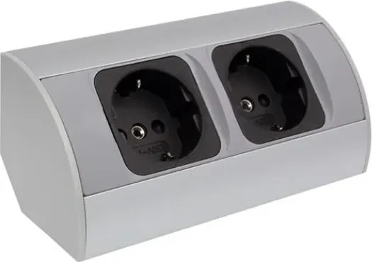 Dupla aljzat schuko corner box 2 alu sarok konnektor konyhába, irodába