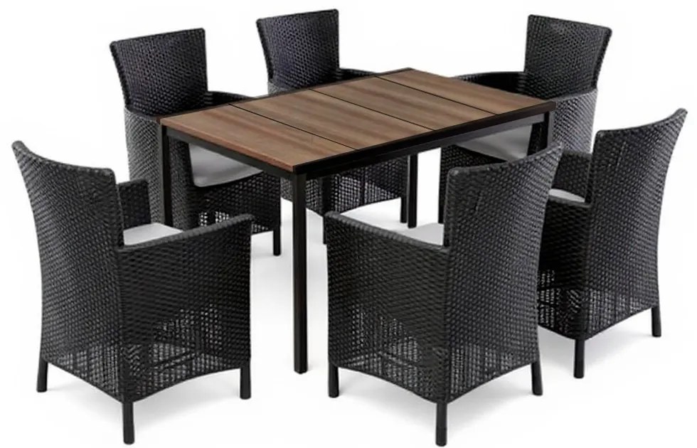 Nadia 6+1 kerti bútor garnitúra szett dió-grafit