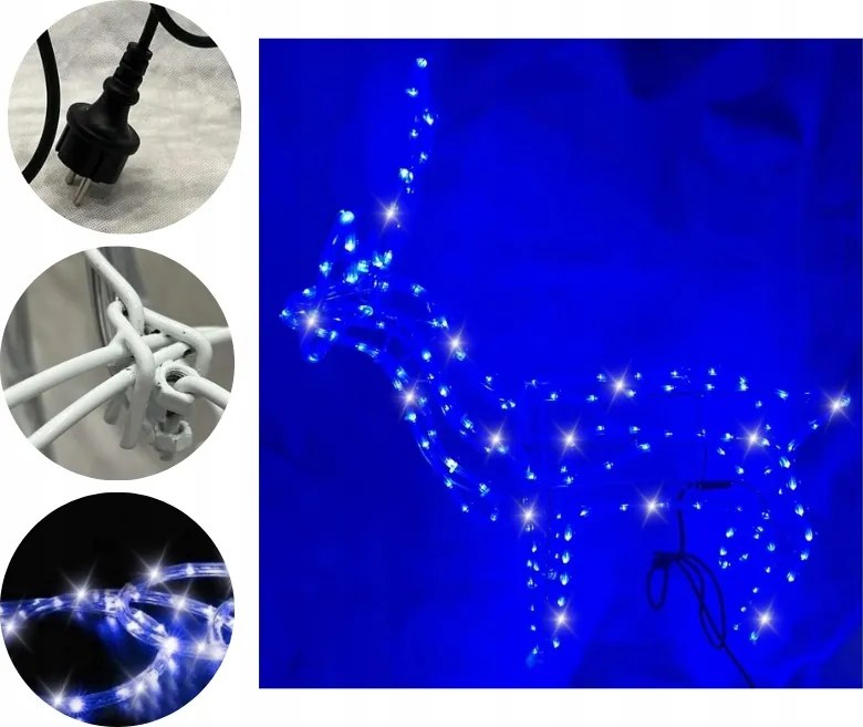 Led Rénszarvas 85 CM Kék Flash (hideg Fehér) 9M