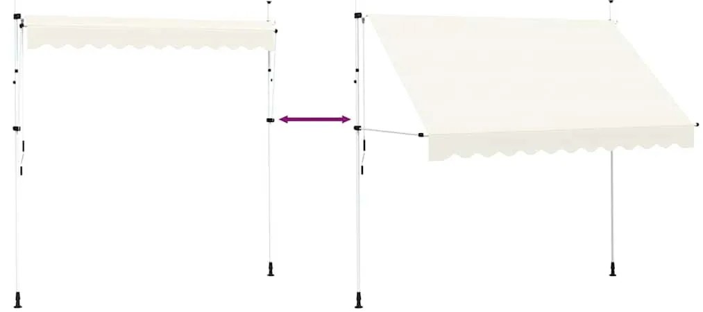 kézzel feltekerhető krémszínű napellenző 300 cm