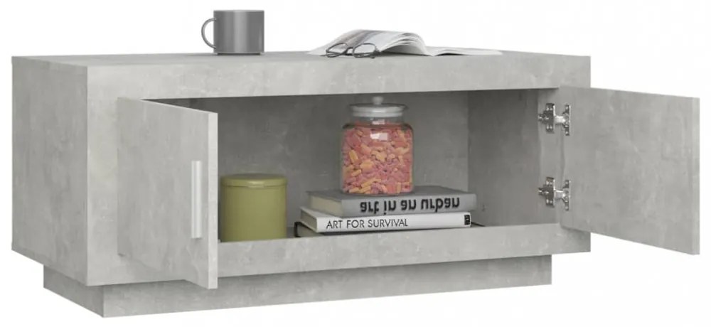 betonszürke szerelt fa dohányzóasztal 102x 50 x 45 cm