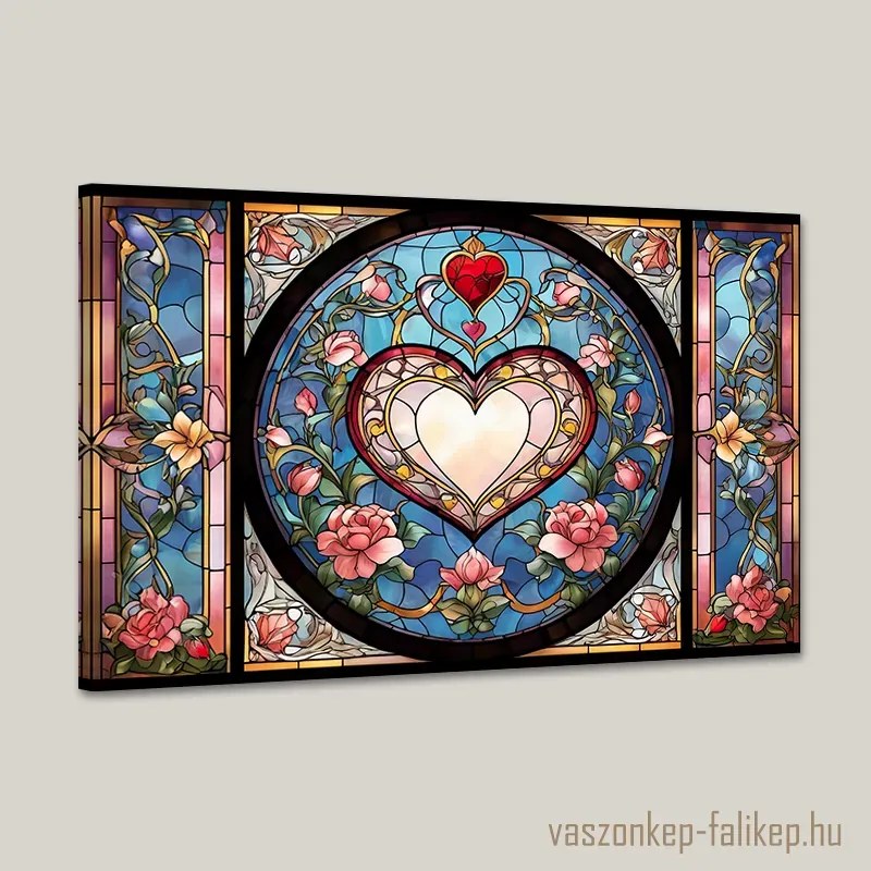 Szív katedrál – Pasztel | Színes prémium vászonkép 60x40 cm