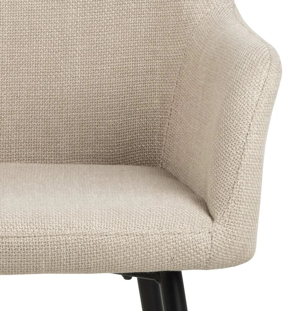 Bézs kárpitozott karfás étkezőfotel szett 2 db-os Lizzy – Actona