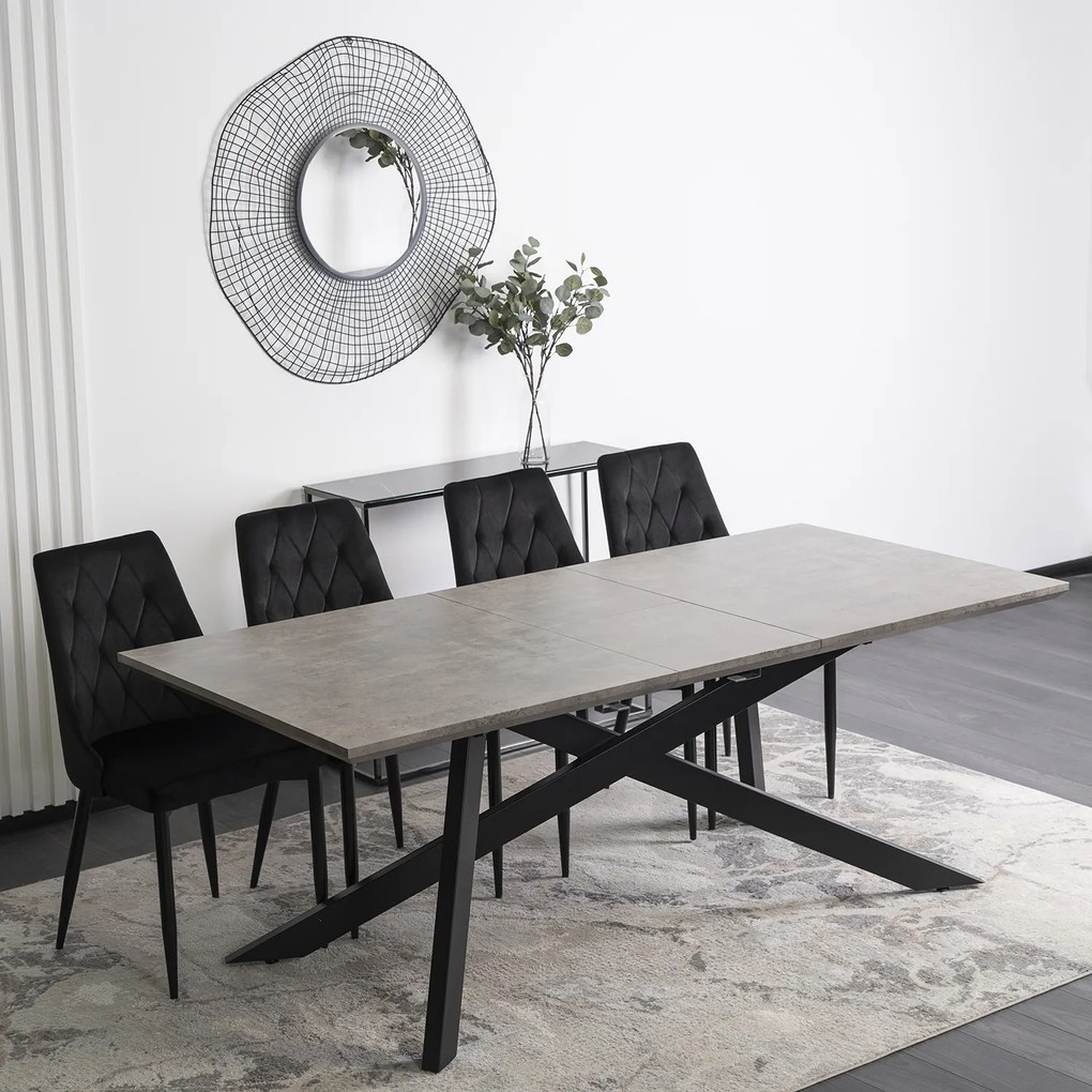 Összecsukható asztal Hamilton 160-200 cm szürke beton