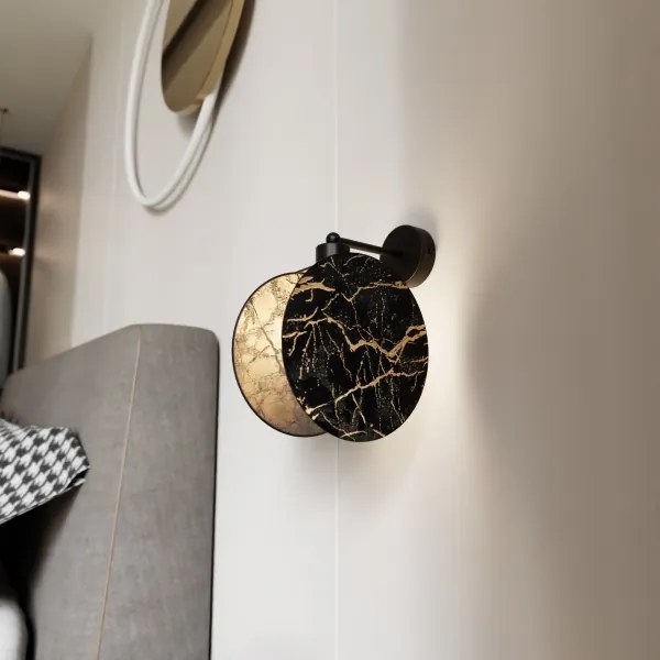 Fali lámpa MOTIF 1xE27/15W/230V fekete/arany