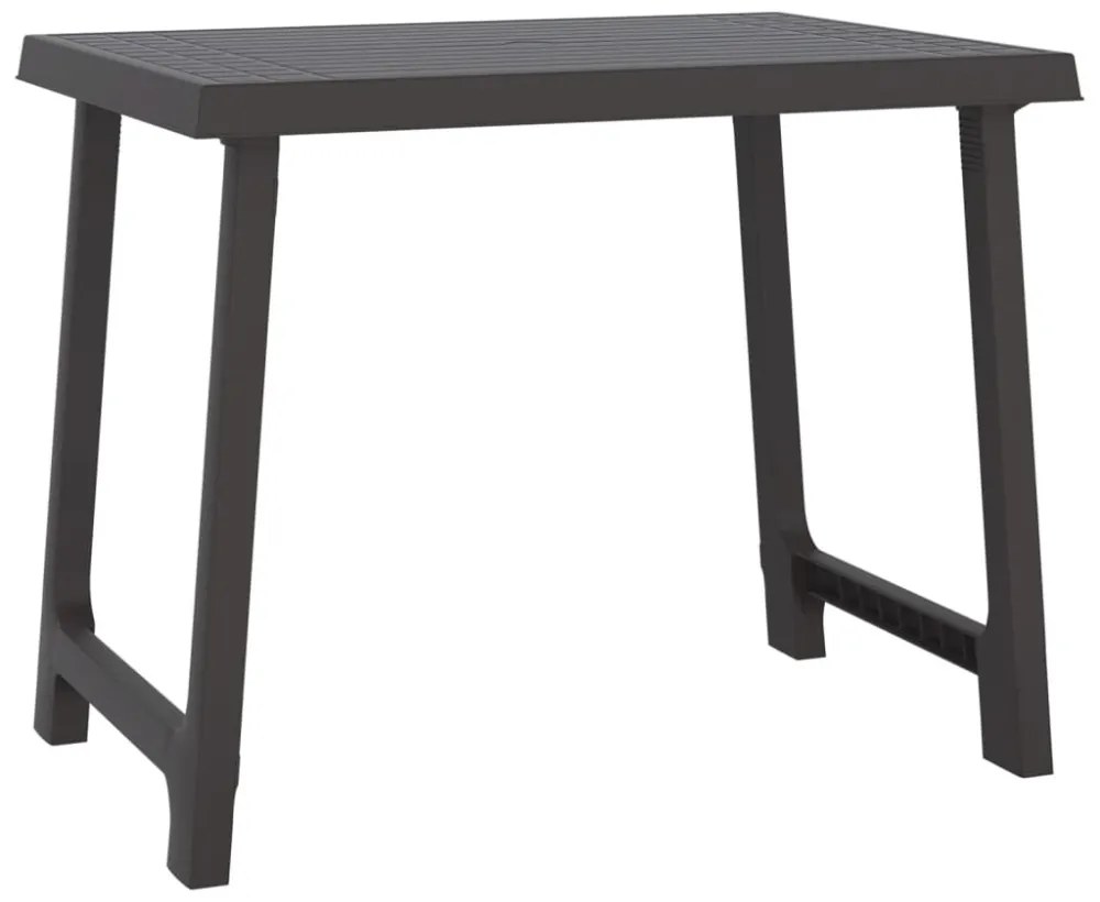 antracitszürke fa hatású PP kempingasztal 79x56x64 cm
