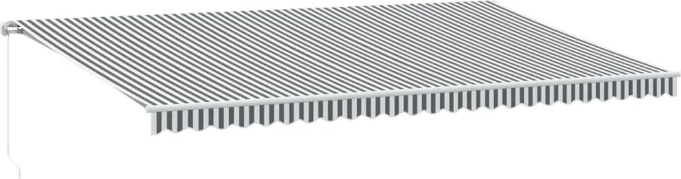 vidaXL antracitszürke-fehér kézzel kihúzható napellenző 600 x 350 cm