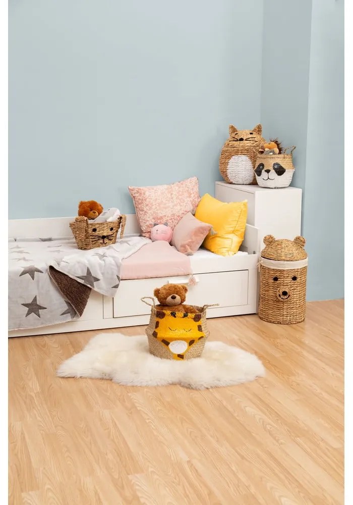 Sárga-natúr színű tengerifű játéktároló kosár ø 30x28 cm Giraffe – Compactor