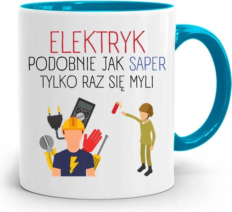 Kék Bögre Villanyszerelőnek, Aki Egyszer Téved A fényképes nyomattal